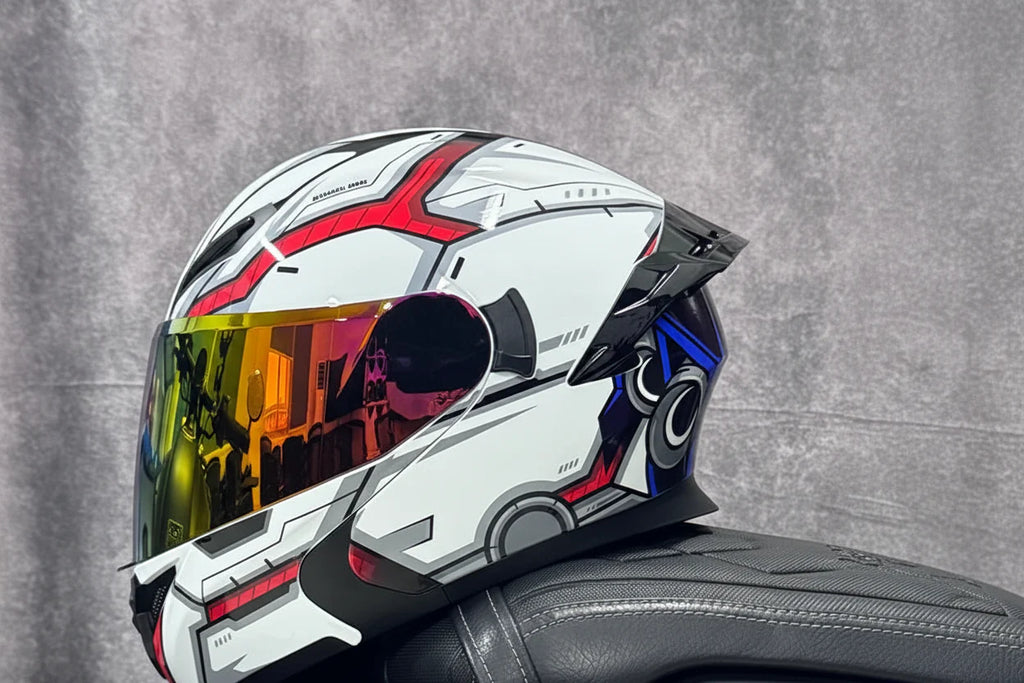 Motorcycle Helmet, Modular Flip-Up Design With Twin-Lens Shield, DOT Certified