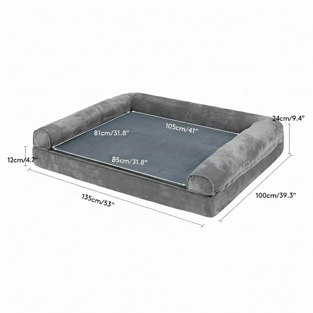 Cuccia ortopedica per cani in memory foam con copertura idrorepellente e comfort morbido - Fioriscas