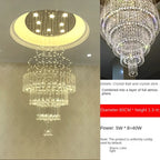 Calara-krystallysekrone med regndråber, loftslampe i rustfrit stål