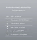Asztali éjjeli lámpa 4 az 1-ben mágneses vezeték nélküli töltő iPhone-hoz, AirPodshoz és Apple Watchhoz | Fioriscas