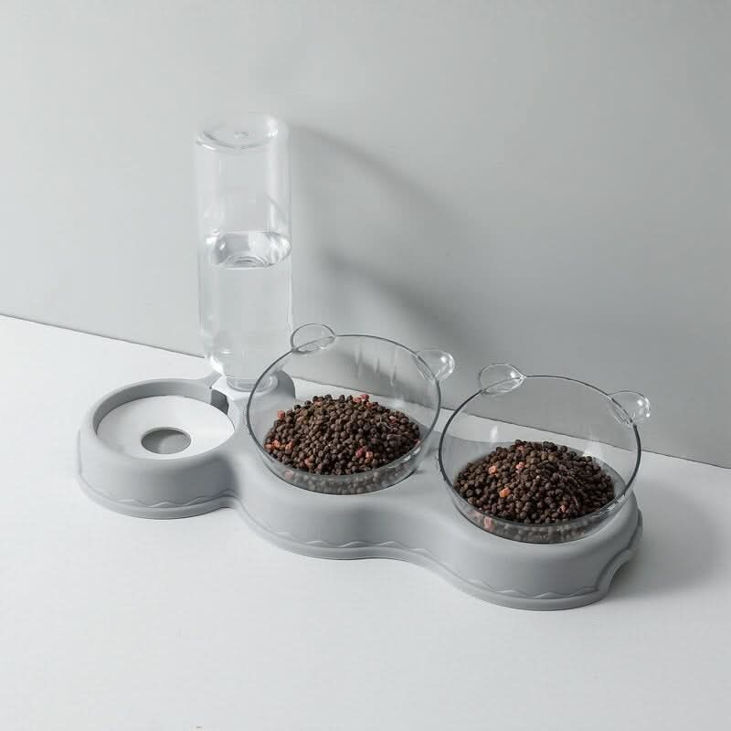 3-in-1-Futterstation mit Trinkspender und erhöhtem Napf - Fioriscas