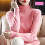 Nyorelle High-Neck Cashmere Sweater, Fitted Knit Pullover for Women