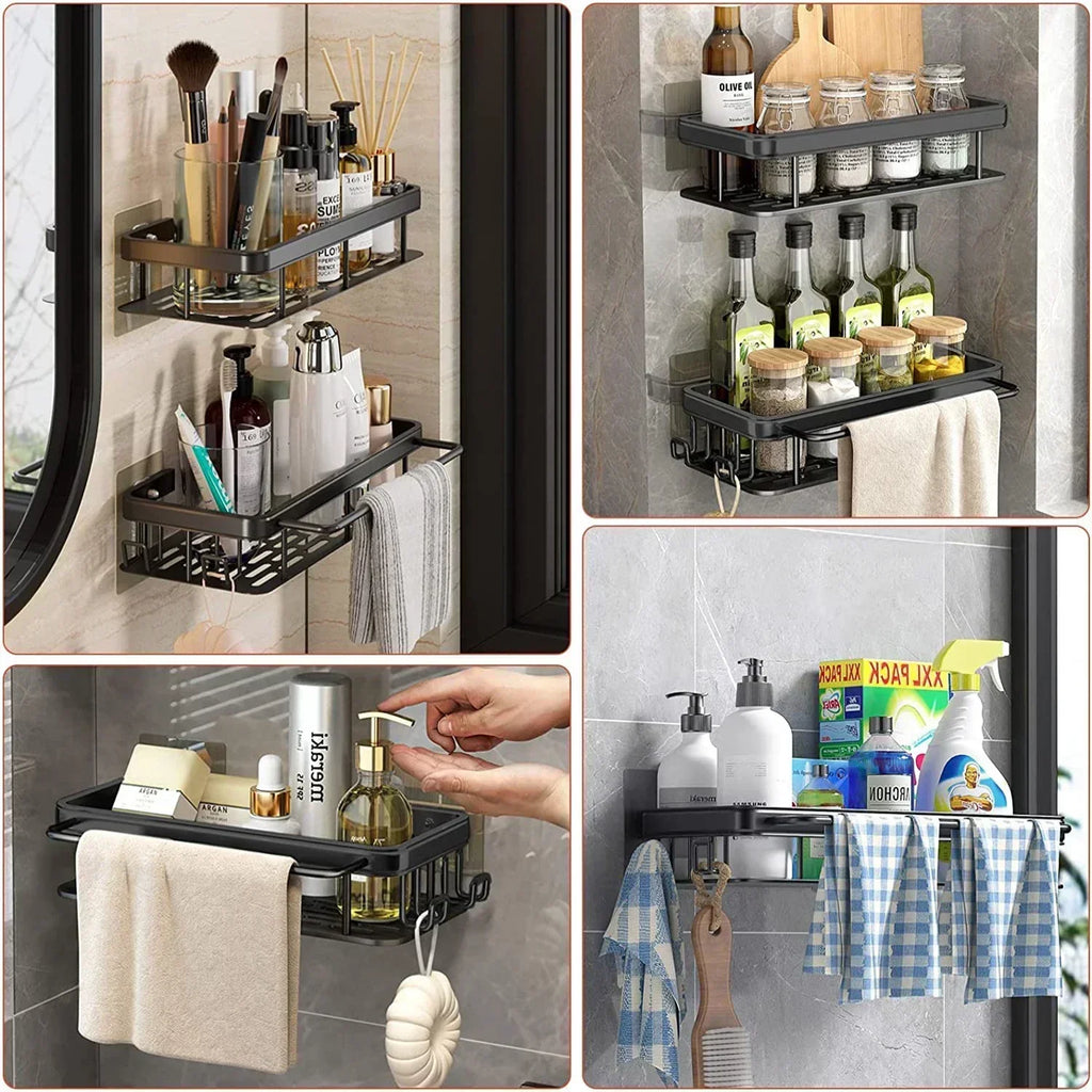 VelaGrip Corner Bath Shelf, Aluminum Wall-Mount Bathroom Storage