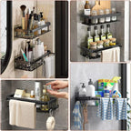 VelaGrip Corner Bath Shelf, Aluminum Wall-Mount Bathroom Storage