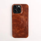 Ægte koskindslæder iPhone-etui, håndlavet, 5 farver