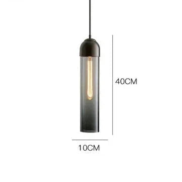 Suspension en verre Liora avec finition en métal poli