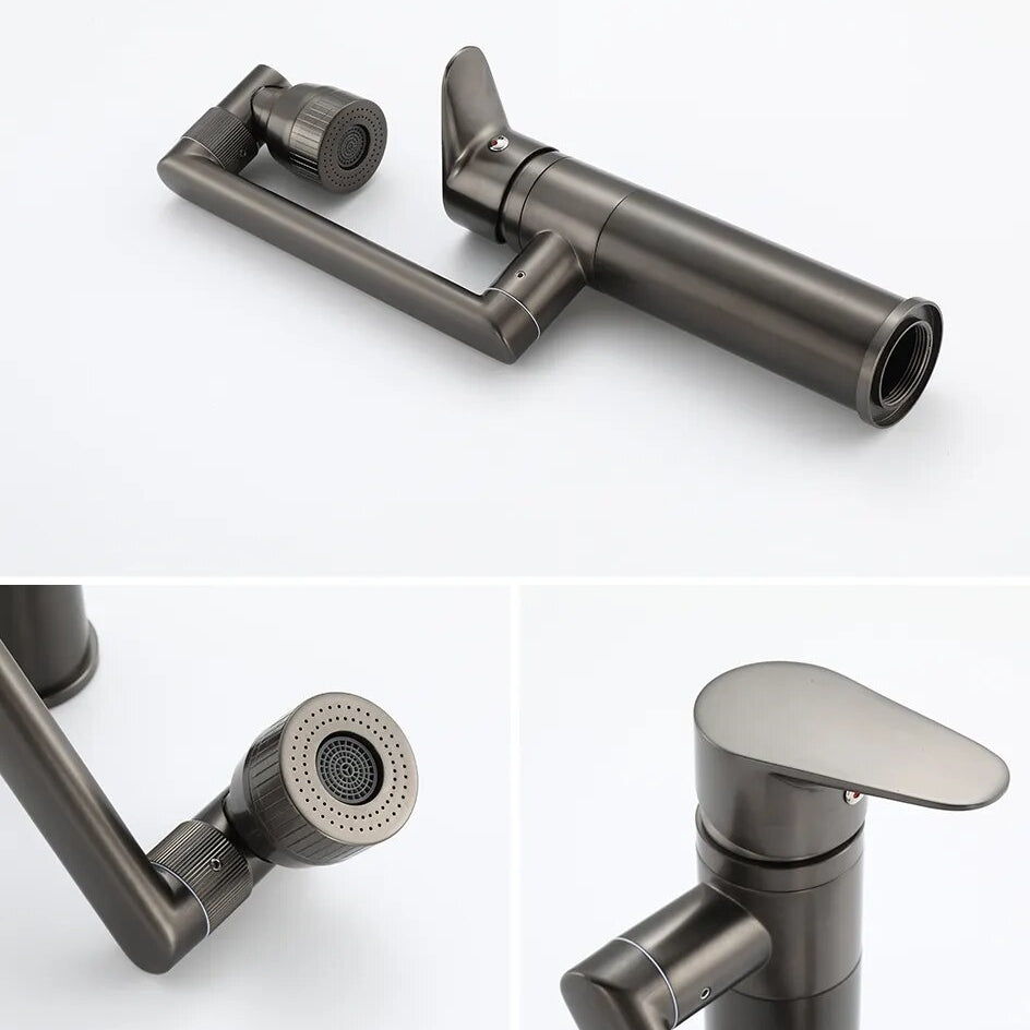Rotating-Head Single-Hole Sink Faucet, Corrosion-Resistant Finish