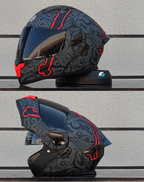 Modular Full-Face Motorcycle Helmet, Two-Lens Visor With Mesh Chin Guard, DOT Certified