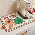 Kerstkeukenmat voor drogen & decoratieve doeleinden - Fioriscas