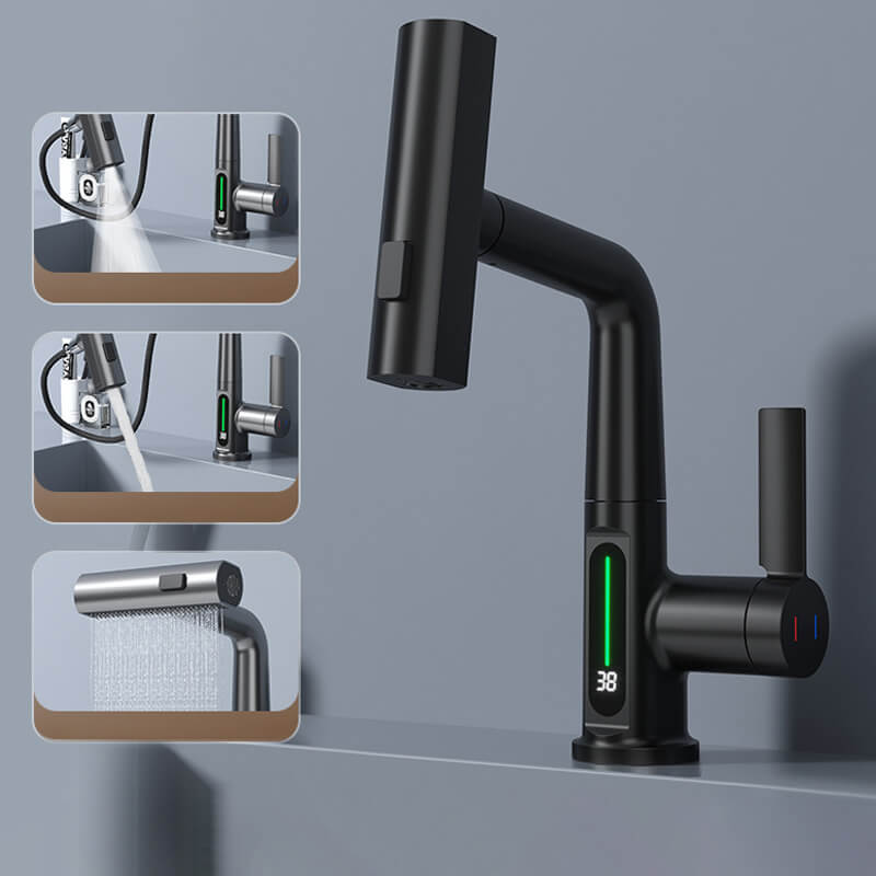 Pull-Out Kitchen Faucet, Aqualine FluxPull 60cm Hose & 360° Swivel