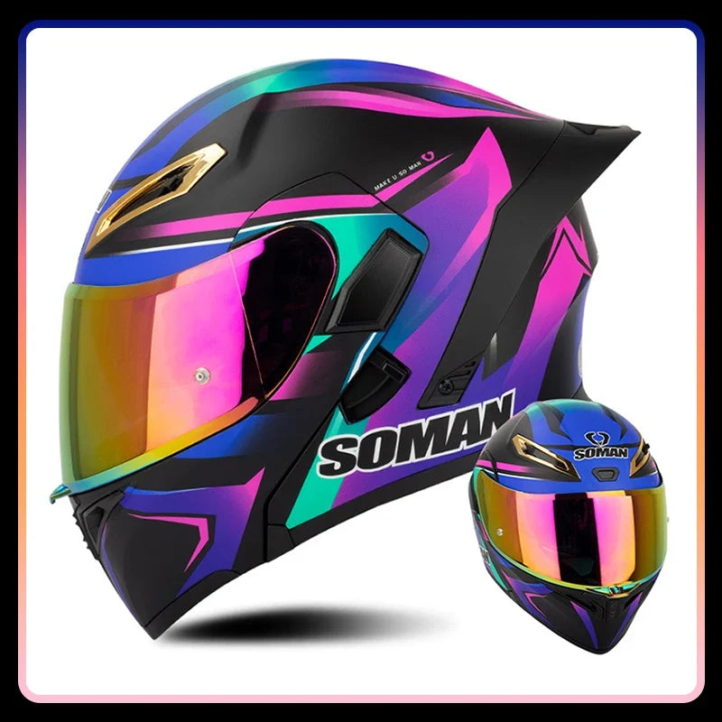 Modular Full-Face Motorcycle Helmet with Dual Visor | Fioriscas