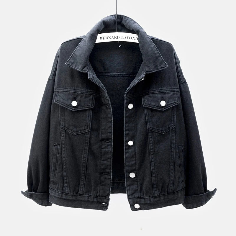 Harborline denim damesjack met knoopsluiting aan de voorkant, comfortabele pasvorm voor elke dag