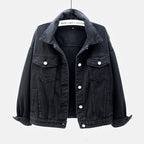 Harborline denim damesjack met knoopsluiting aan de voorkant, comfortabele pasvorm voor elke dag