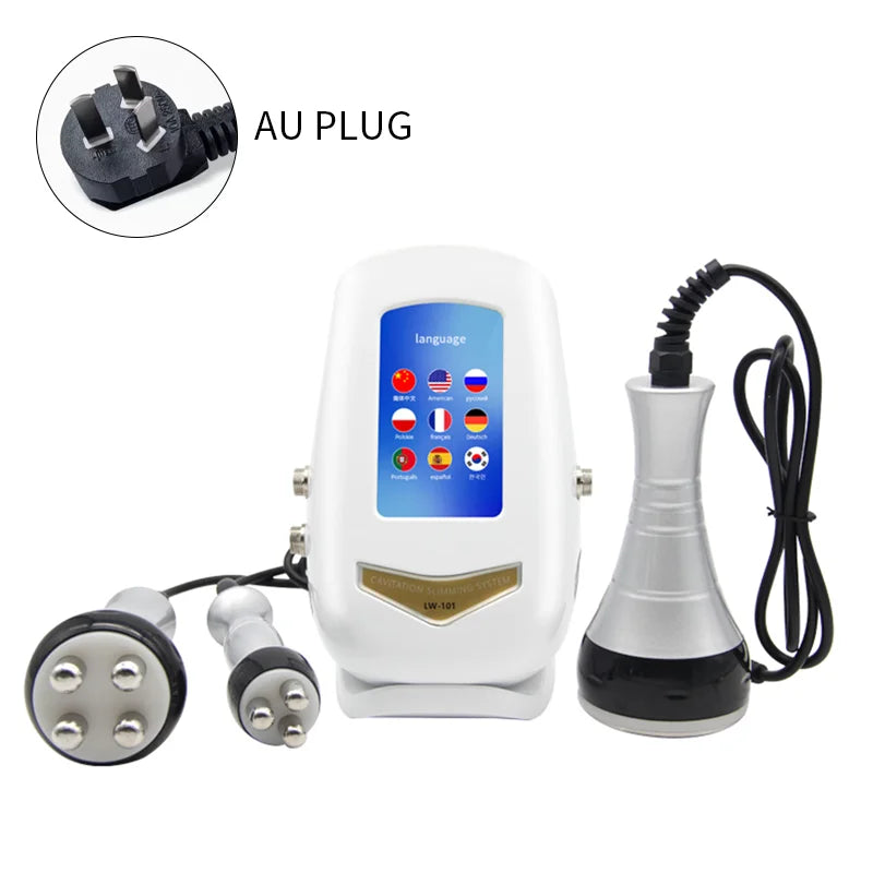Modelação corporal ultrassónica de três funções com cavitação e RF, com duas pegas de RF | Fioriscas