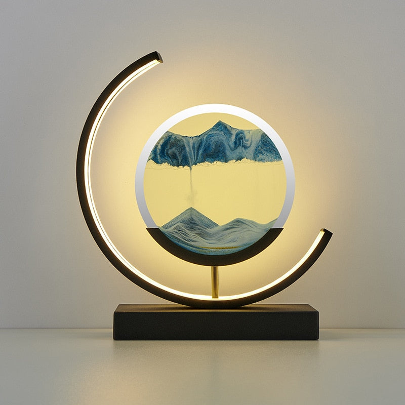 LumaAura Sand Art Moon Lamp, Remote-Controlled LED Night Light