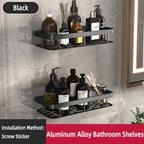 VelaGrip Corner Bath Shelf, Aluminum Wall-Mount Bathroom Storage