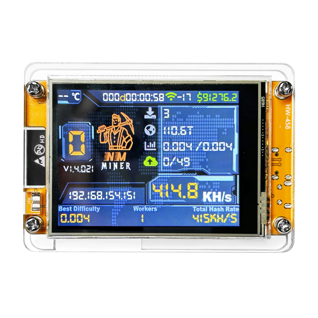 Minerador de Bitcoin ESP32 para lotaria individual, com ecrã tátil de 2.8 polegadas e Wi-Fi | Fioriscas