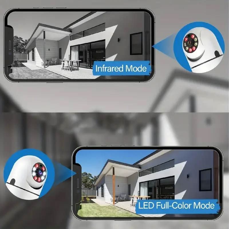 Cámara de seguridad inteligente con vigilancia de 360° y visión nocturna - Fioriscas
