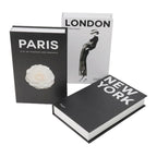 Marcelli Faux Book Set With Hidden Storage, City-Themed Designs