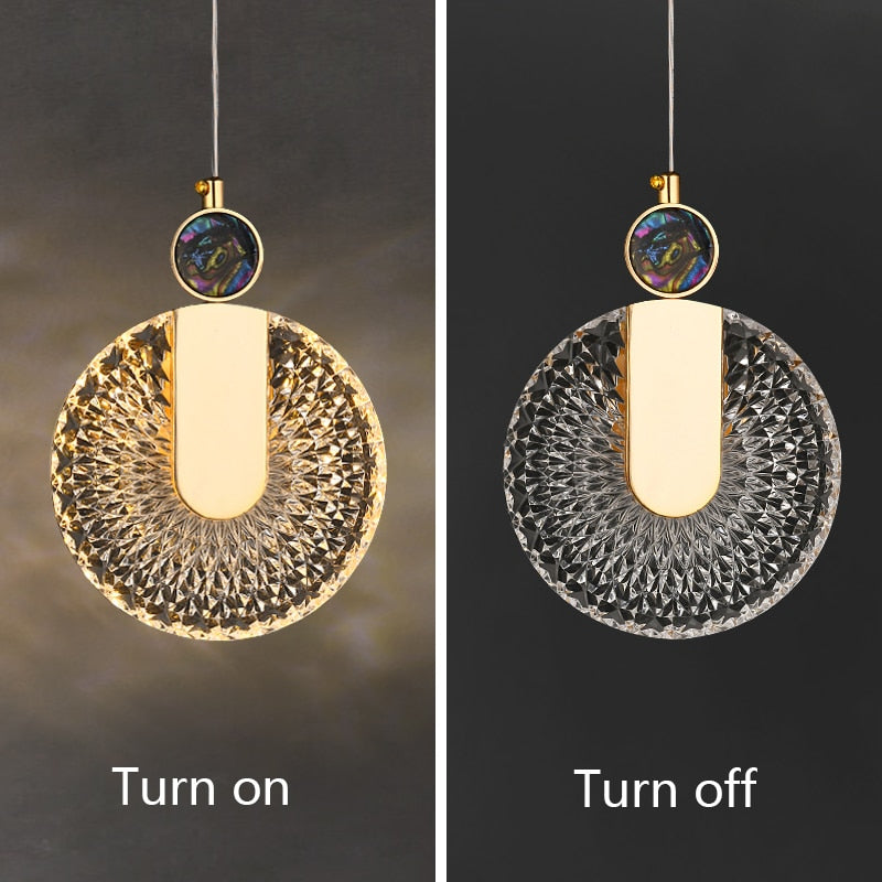 Aurelia-hanglamp, goudkleurige kristalafwerking, instelbare wittint-optie