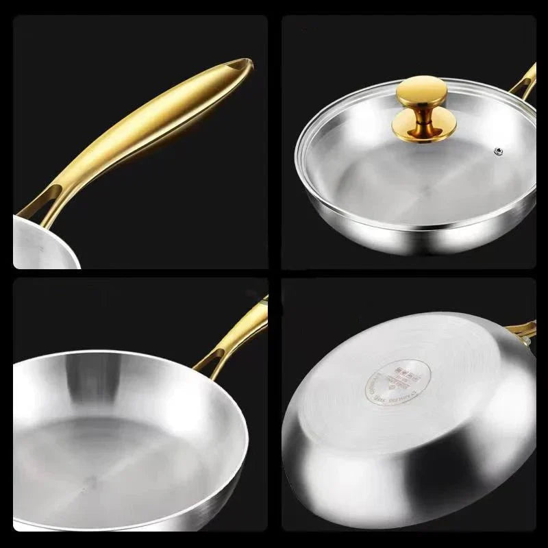 316 stainless steel frying pan with 7-layer design, 2 mm wall thickness and induction compatibility - Fioriscas