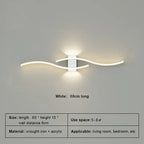 LED Wall Sconce with Double-Curve Design, Remote Control, Black & Gold