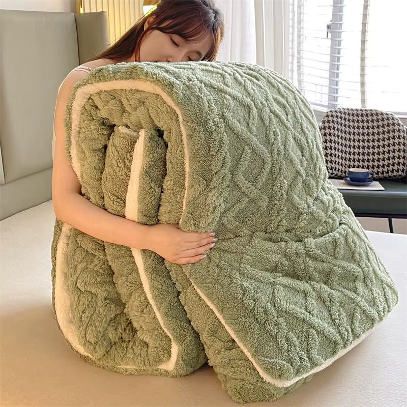 Vægtet tæppe til hyggelige vinteraftener, NylaWeave lamme-kashmir stil plaid