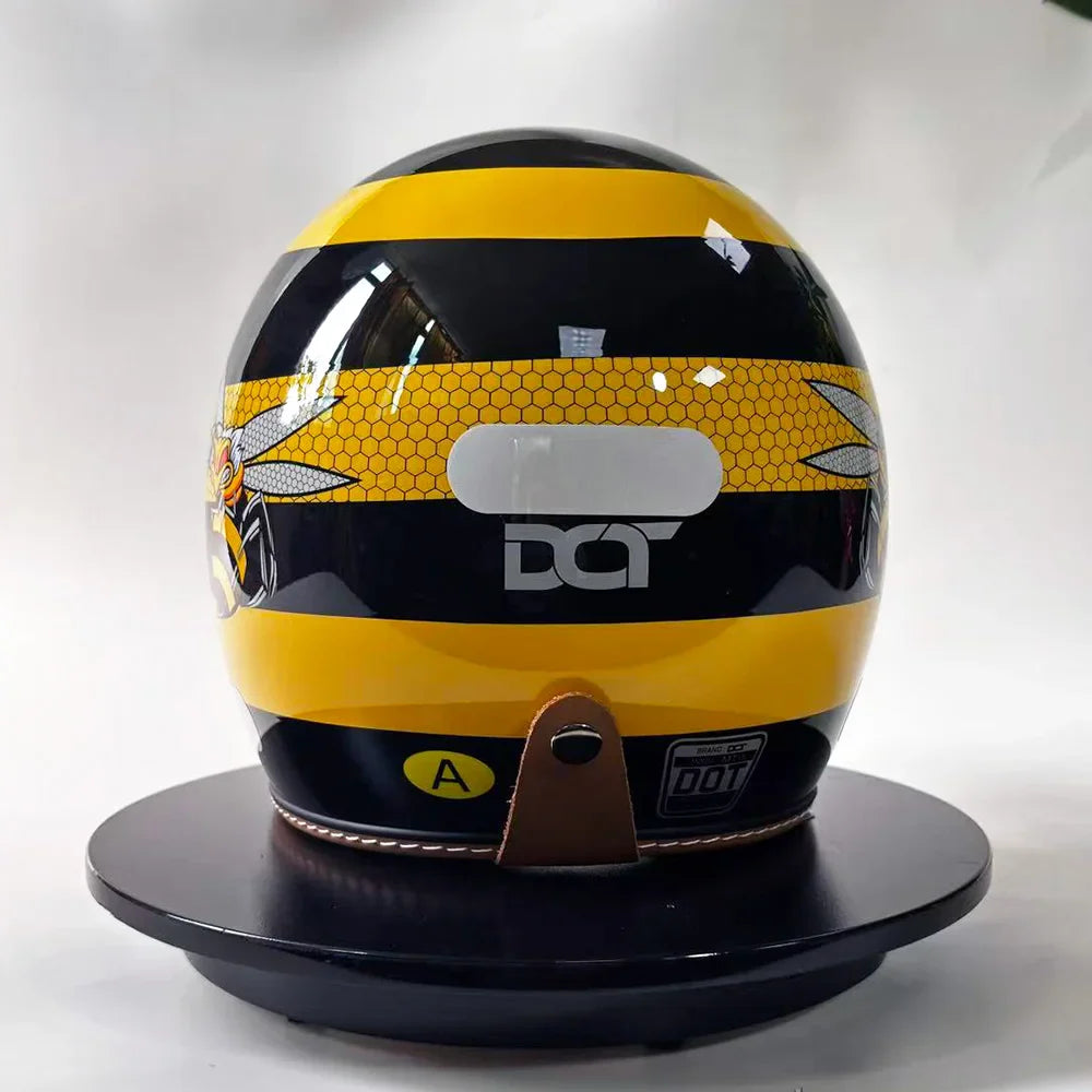 Casco de motocicleta abierto con visor abatible, certificado por DOT