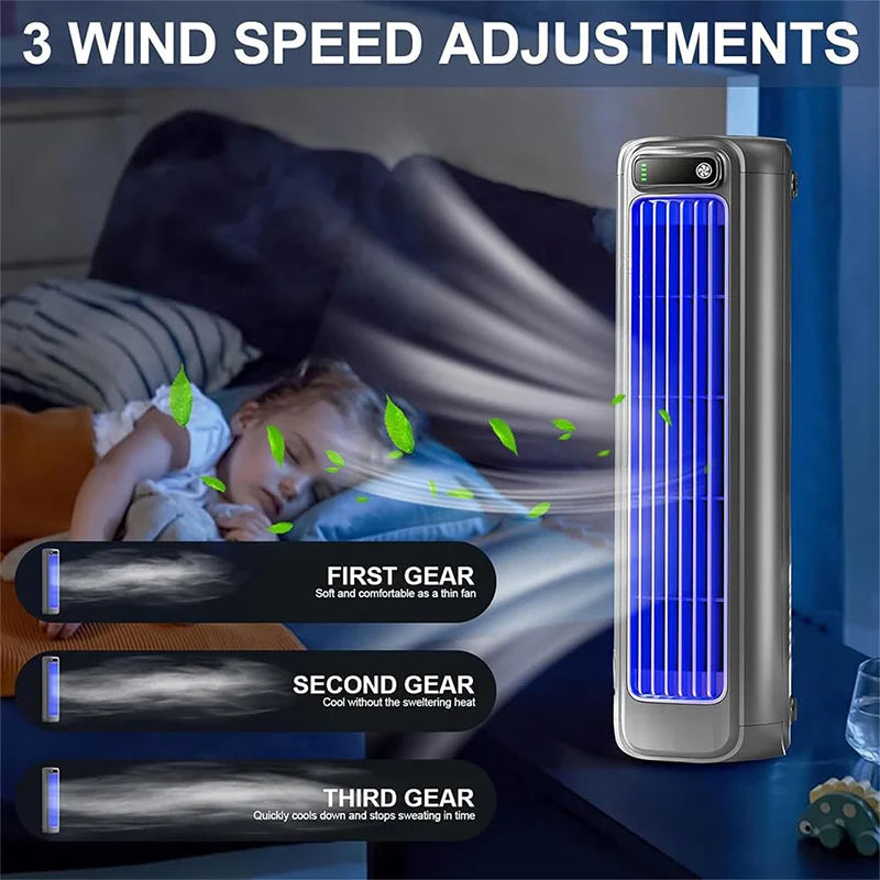 Chladicí bezlopatkový ventilátor s USB, tichý, se třemi nastaveními, do ložnice