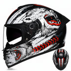 Casco da moto integrale da gara, certificato DOT, sistema a doppia visiera