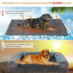 Cuccia ortopedica per cani in memory foam con copertura idrorepellente e comfort morbido - Fioriscas