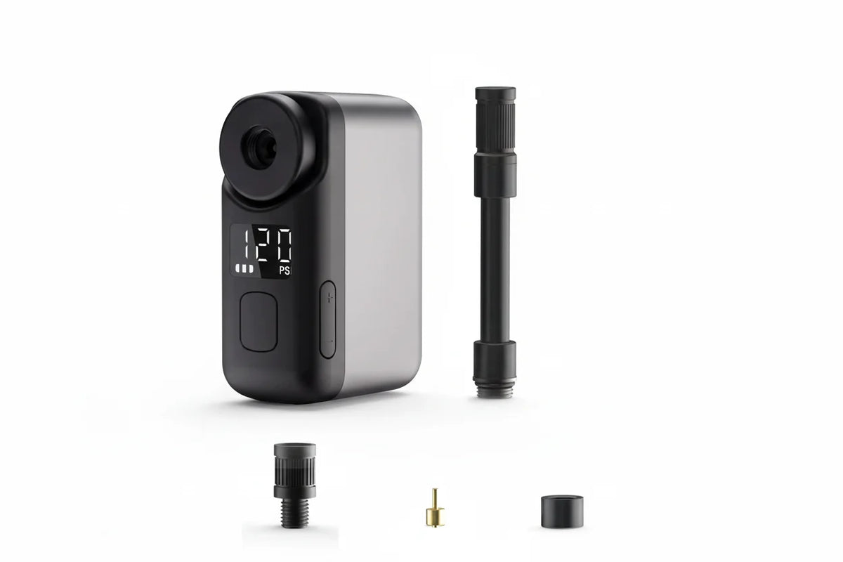 Bomba compacta para bicicletas elétricas, com visor digital, para pneus de estrada, 120 PSI e carregamento rápido | Fioriscas