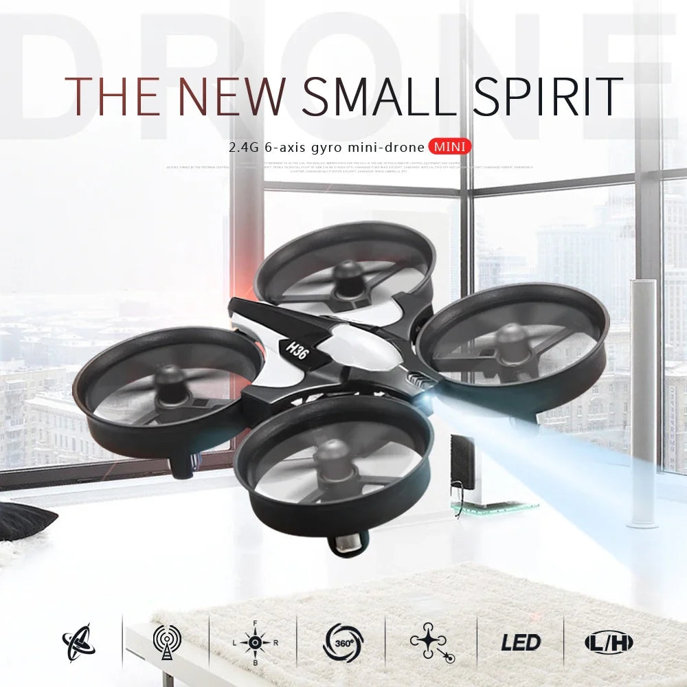Mini-drone radiocommandé H36 avec loopings à 360° et mode sans tête | Fioriscas