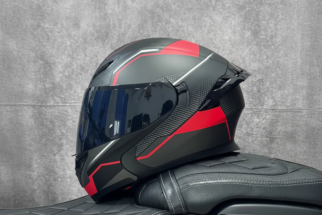 Motorcycle Helmet, Modular Flip-Up Design With Twin-Lens Shield, DOT Certified