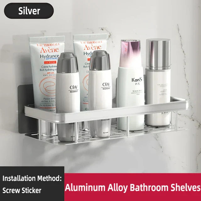 VelaGrip Corner Bath Shelf, Aluminum Wall-Mount Bathroom Storage