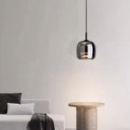 Nordické závěsné skleněné svítidlo, jantarové nebo šedé stínidlo, integrovaná LED