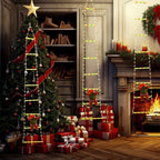 はしごを登るサンタクロースのアニメーションLEDクリスマス装飾 - Fioriscas