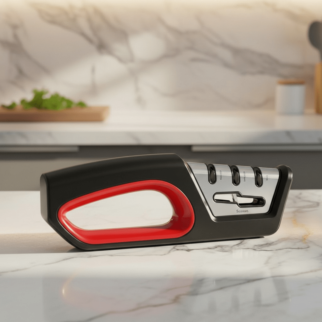 4-in-1 Knife Sharpener & Scissor Polisher - Ergonomic Kitchen Tool - Fioriscas