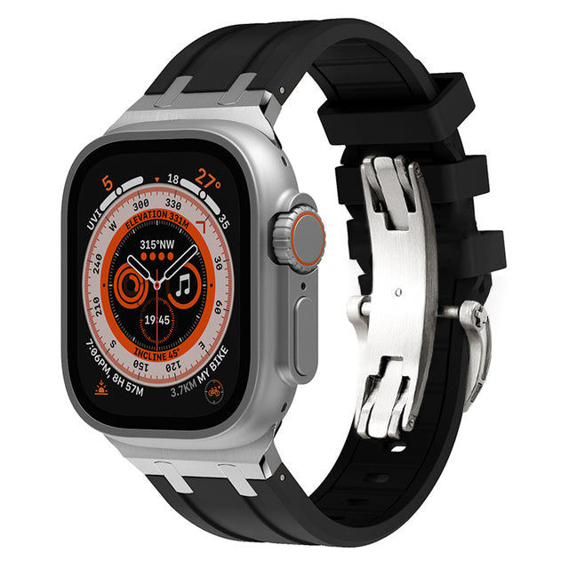 Novara Silicone Apple Watch Band With Titanium Adapter & Butterfly Clasp
