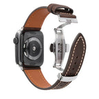 Luxevo Læderrem til Apple Watch, Sommerfuglelås, Ægte Læder