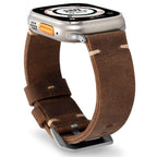 Marlowe Leather Apple Watch Band, Vintage Patina Style, Hand-Stitched
