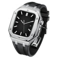 ערכת הסבה לשעון Apple Watch מדגם AP9009 עם רצועת סיליקון ומארז מנירוסטה 316L | Fioriscas