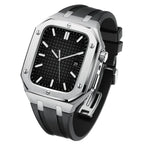 ערכת הסבה לשעון Apple Watch מדגם AP9009 עם רצועת סיליקון ומארז מנירוסטה 316L | Fioriscas