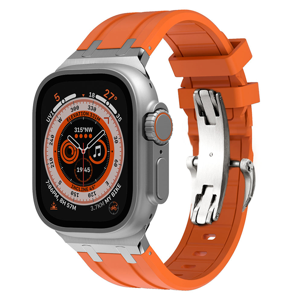 Novara Silicone Apple Watch Band With Titanium Adapter & Butterfly Clasp