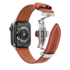 Luxevo Læderrem til Apple Watch, Sommerfuglelås, Ægte Læder