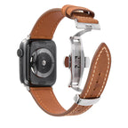 Luxevo Læderrem til Apple Watch, Sommerfuglelås, Ægte Læder