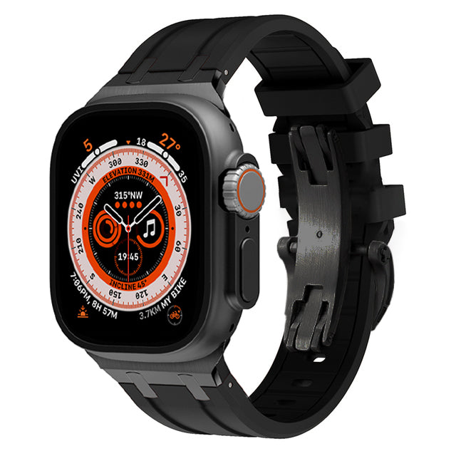 Novara Silicone Apple Watch Band With Titanium Adapter & Butterfly Clasp