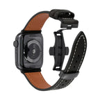 Luxevo Læderrem til Apple Watch, Sommerfuglelås, Ægte Læder