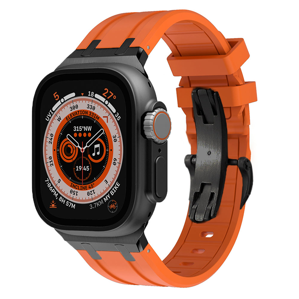Novara Silicone Apple Watch Band With Titanium Adapter & Butterfly Clasp