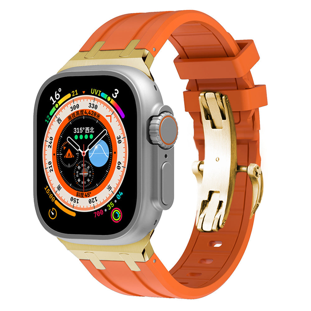 Novara Silicone Apple Watch Band With Titanium Adapter & Butterfly Clasp